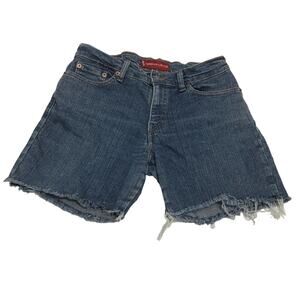 Levi's Superlow Stretch frayed 514 Denim Shorts Size 9